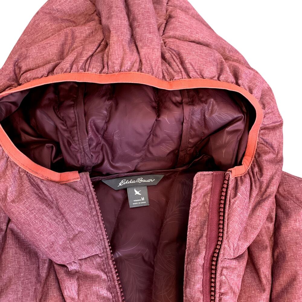 Eddie Bauer Puffer Jacket Down Blend Hooded Long Astoria Women's Size M - Picture 2 of 11